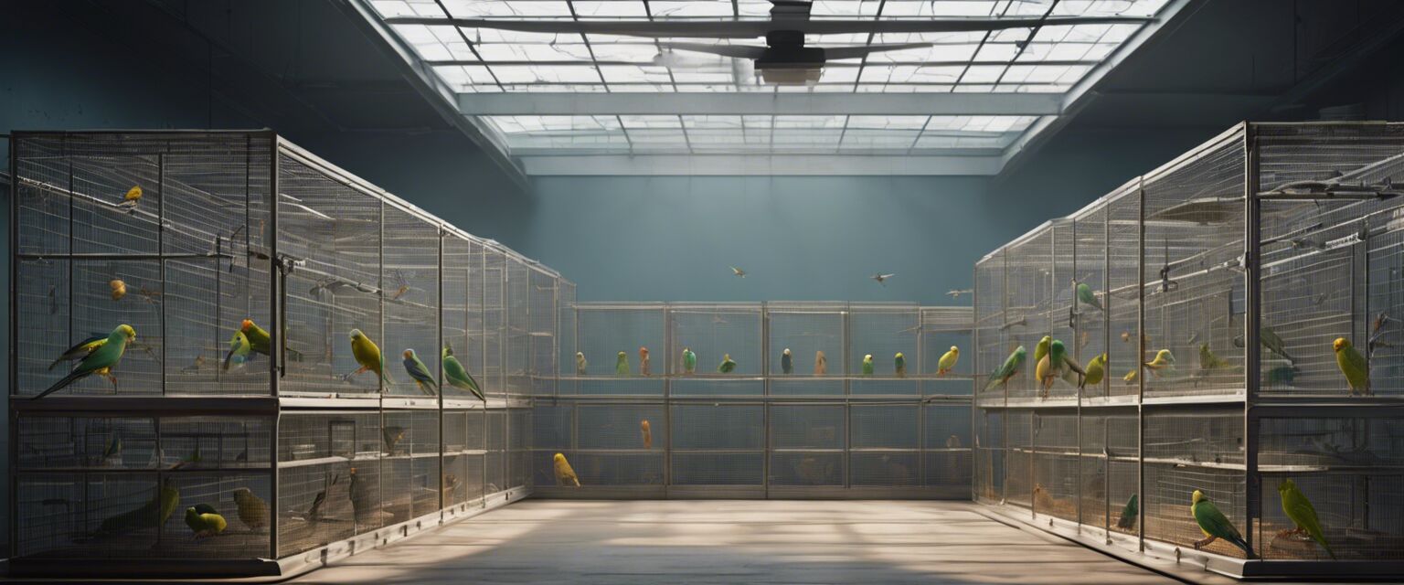 Spacious breeding cage for parakeets